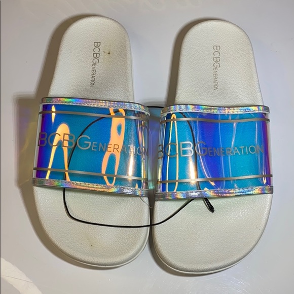 🆕 BCBG ✖️ IRIDESCENT SLIDES SIZE 7 NWT - Picture 5 of 5